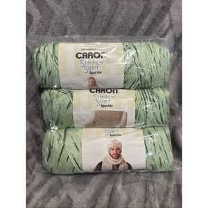 3 Pack Caron Simply‎ Soft Speckle Yarn-White Sage